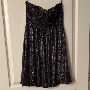 Shimmery Strapless Multi-Color Dress | Size Small